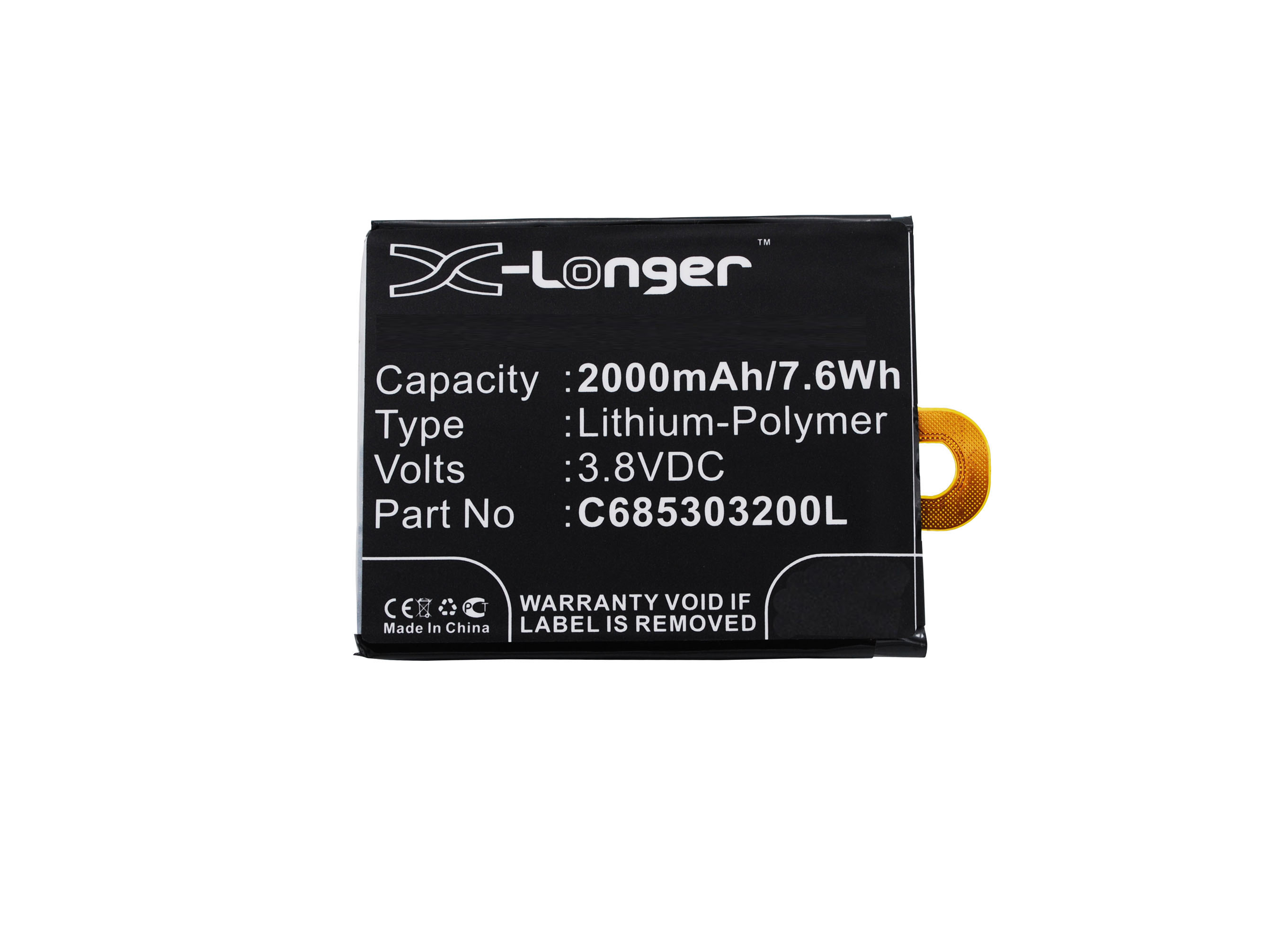 Synergy Digital Battery Compatible With BLU C685303200L Cellphone Battery - (Li-Pol, 3.8V, 2000 mAh / 7.60Wh)