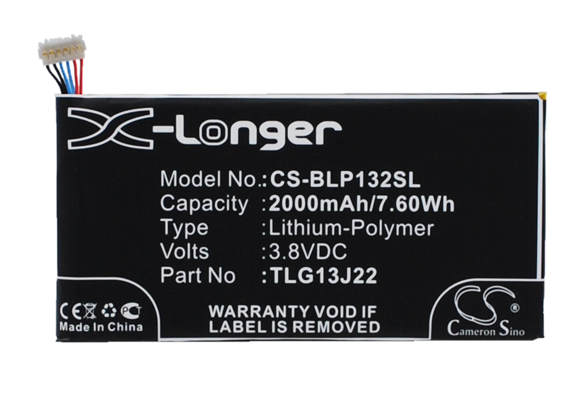 Synergy Digital Battery Compatible With BLU TLG13J22 Cellphone Battery - (Li-Pol, 3.8V, 2000 mAh / 7.60Wh)