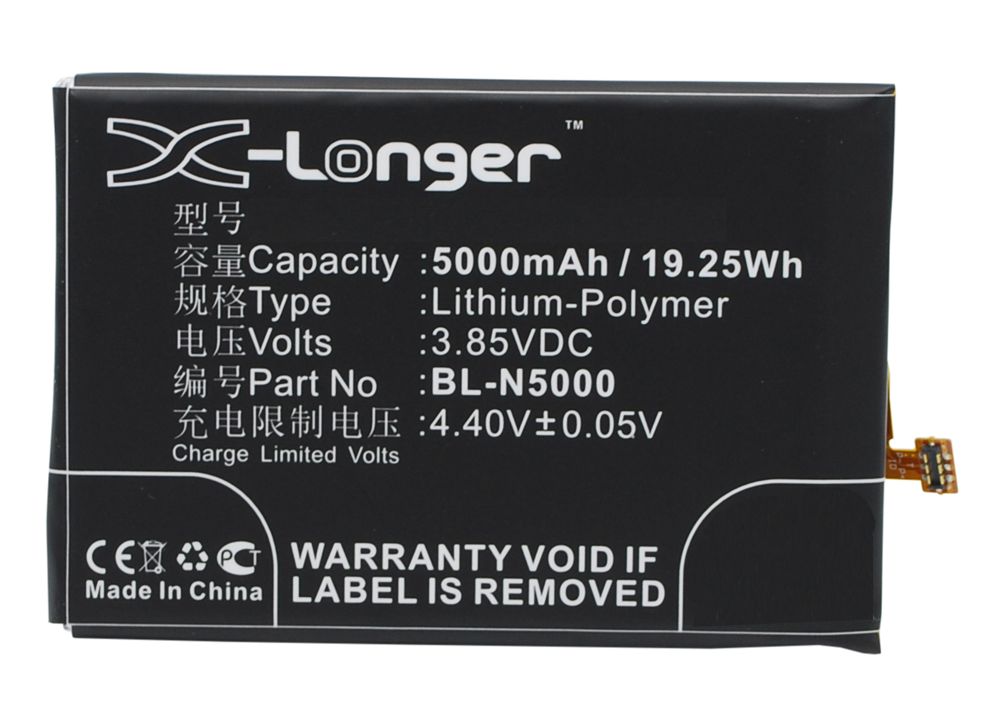 Synergy Digital Battery Compatible With BLU BL-N5000 Cellphone Battery - (Li-Pol, 3.85V, 5000 mAh / 19.25Wh)