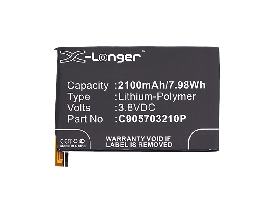 Synergy Digital Battery Compatible With BLU C905703210P Cellphone Battery - (Li-Pol, 3.8V, 2100 mAh / 7.98Wh)