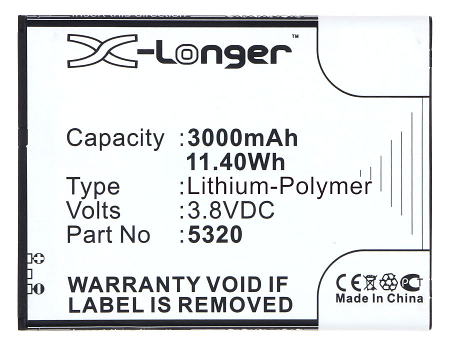 Synergy Digital Battery Compatible With Casper 5320 Cellphone Battery - (Li-Pol, 3.8V, 3000 mAh / 11.40Wh)