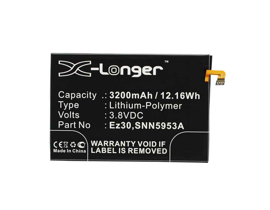 Synergy Digital Battery Compatible With Google EZ30 Cellphone Battery - (Li-Pol, 3.8V, 3200 mAh / 12.16Wh)