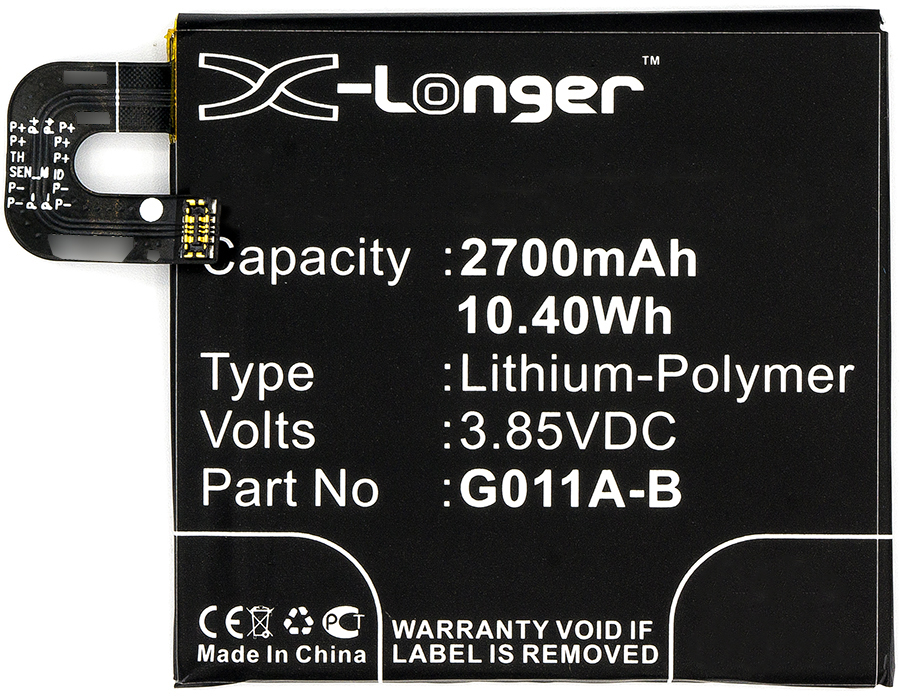 Synergy Digital Battery Compatible With Google G011A-B Cellphone Battery - (Li-Pol, 3.85V, 2700 mAh / 10.40Wh)