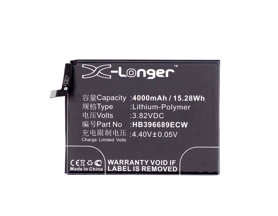 Synergy Digital Battery Compatible With Huawei HB396689ECW Cellphone Battery - (Li-Pol, 3.82V, 4000 mAh / 15.28Wh)