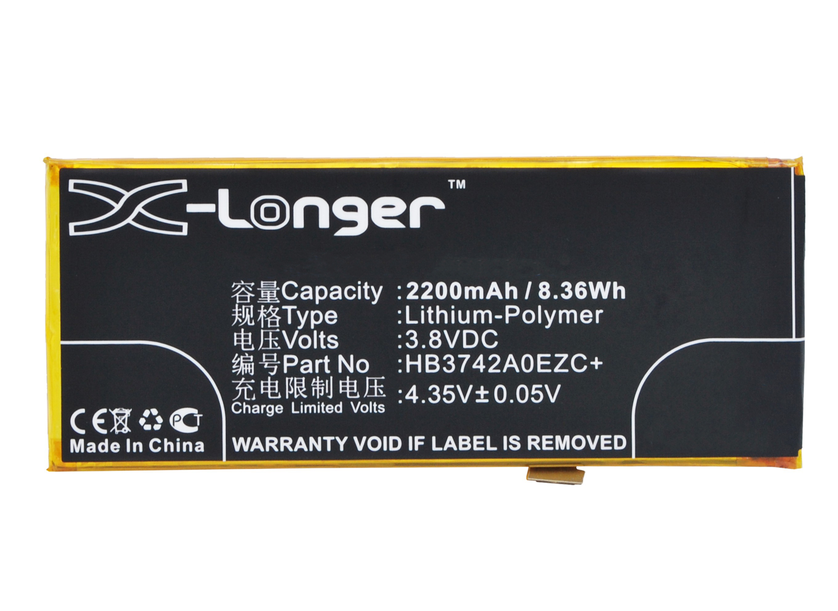 Synergy Digital Battery Compatible With Huawei HB3742A0EZC Cellphone Battery - (Li-Pol, 3.8V, 2200 mAh / 8.36Wh)