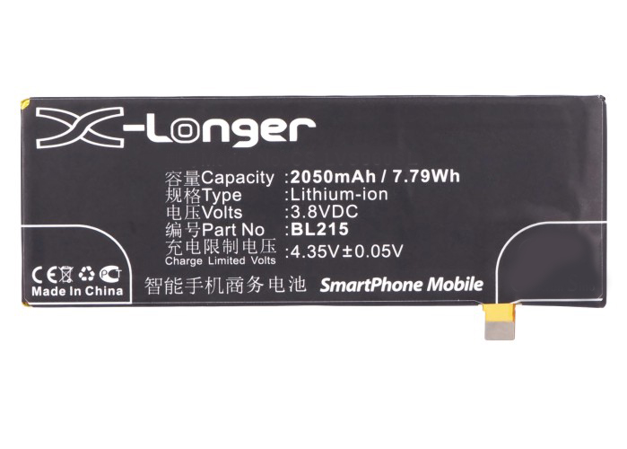 Synergy Digital Battery Compatible With Lenovo BL215 Cellphone Battery - (Li-Pol, 3.8V, 2050 mAh / 7.79Wh)