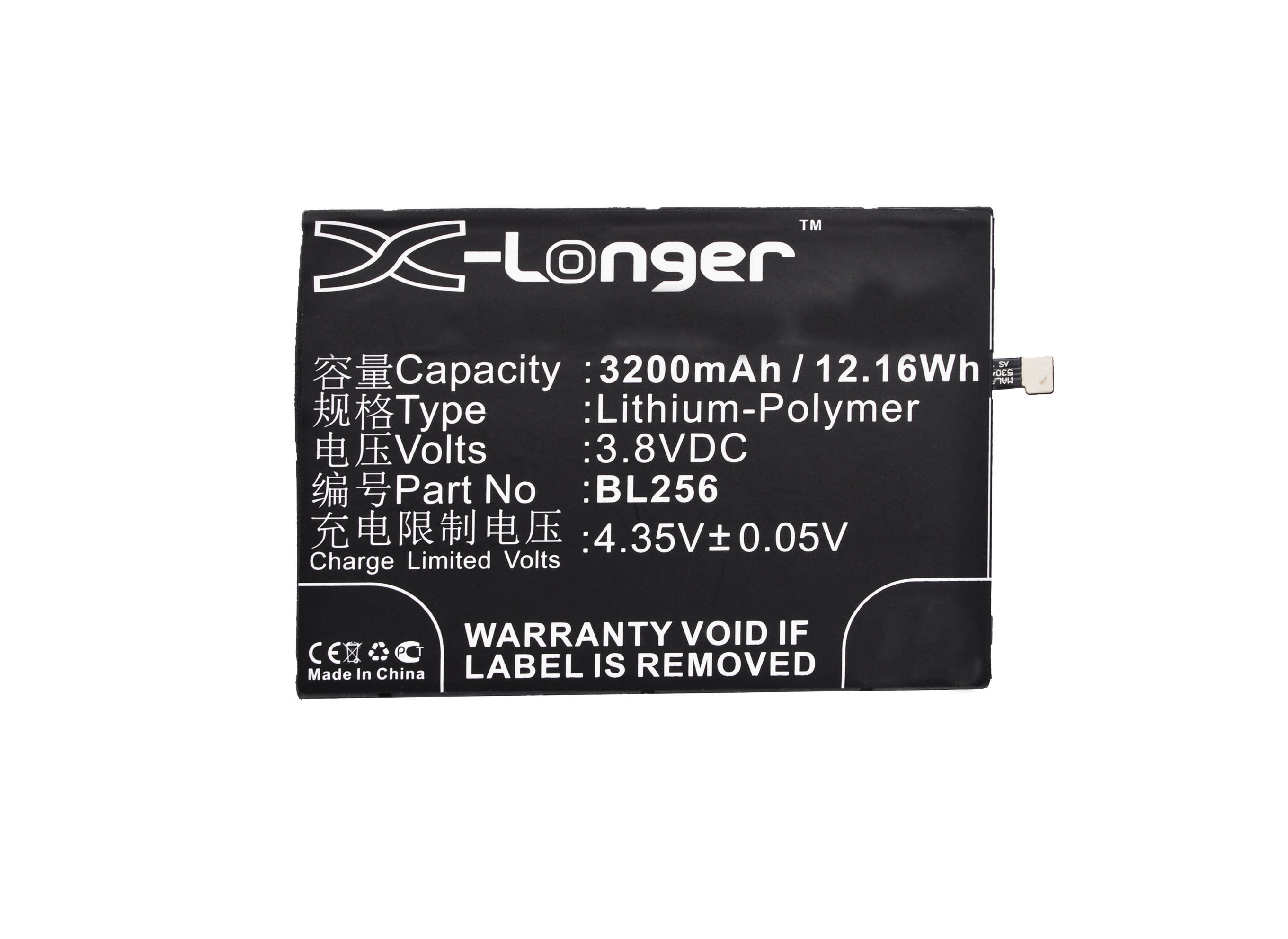Synergy Digital Battery Compatible With Lenovo BL256 Cellphone Battery - (Li-Pol, 3.8V, 3200 mAh / 12.16Wh)
