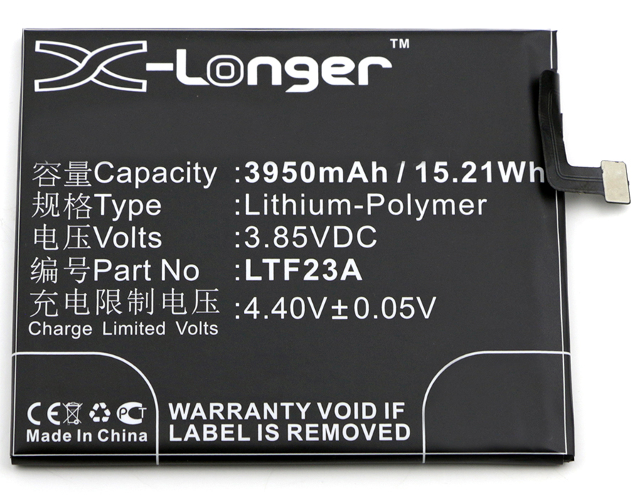 Synergy Digital Battery Compatible With LeTV LTF23A Cellphone Battery - (Li-Pol, 3.85V, 3950 mAh / 15.21Wh)