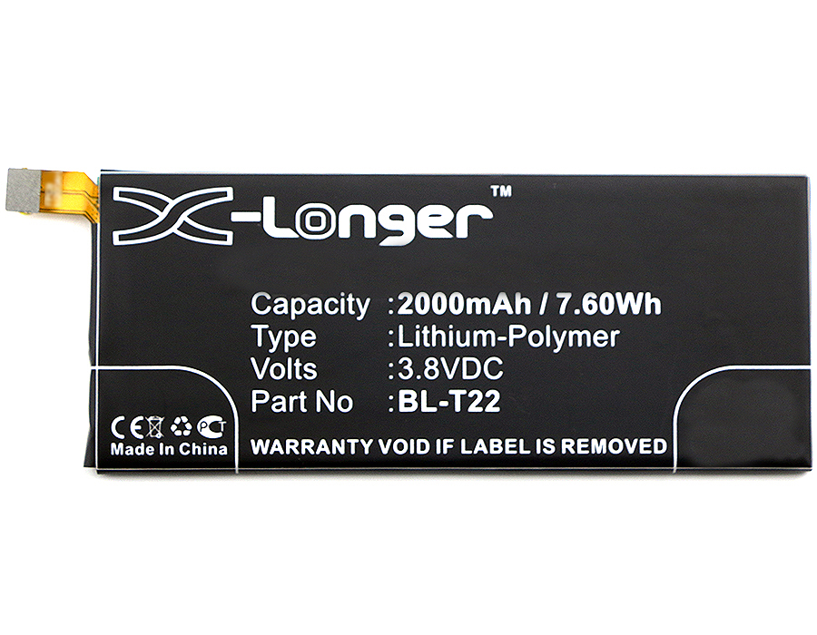 Synergy Digital Battery Compatible With LG BL-T22 Cellphone Battery - (Li-Pol, 3.8V, 2000 mAh / 7.60Wh)