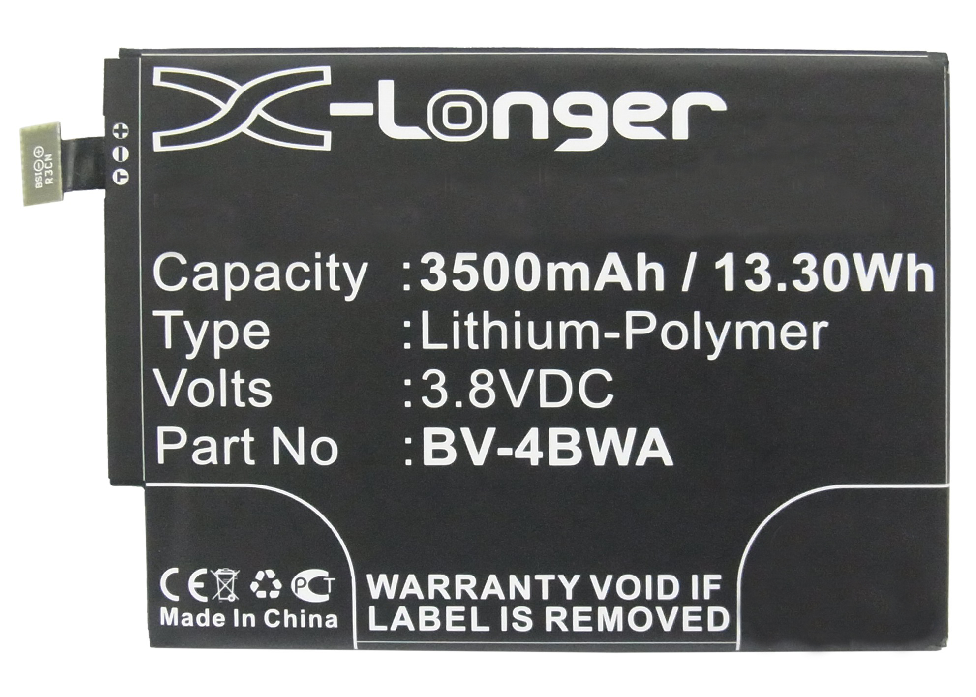 Synergy Digital Battery Compatible With Microsoft BV-4BWA Cellphone Battery - (Li-Pol, 3.8V, 3500 mAh / 13.30Wh)