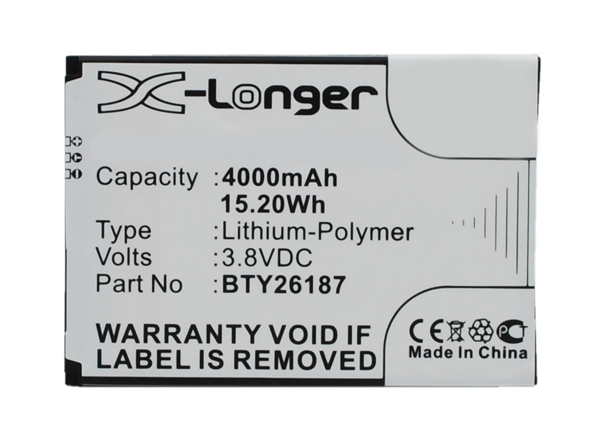Synergy Digital Battery Compatible With Mobistel BTY26187 Cellphone Battery - (Li-Pol, 3.8V, 4000 mAh / 15.20Wh)