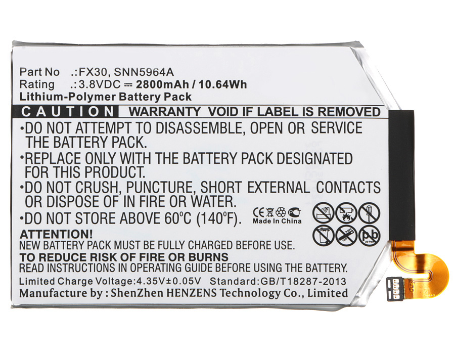 Synergy Digital Battery Compatible With Motorola FX30 Cellphone Battery - (Li-Pol, 3.8V, 2800 mAh / 10.64Wh)