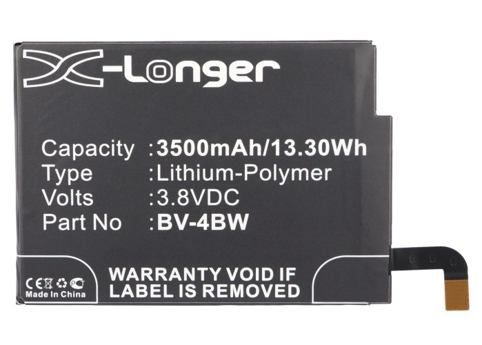 Synergy Digital Battery Compatible With Nokia BV-4BW Cellphone Battery - (Li-Pol, 3.8V, 3500 mAh / 13.30Wh)