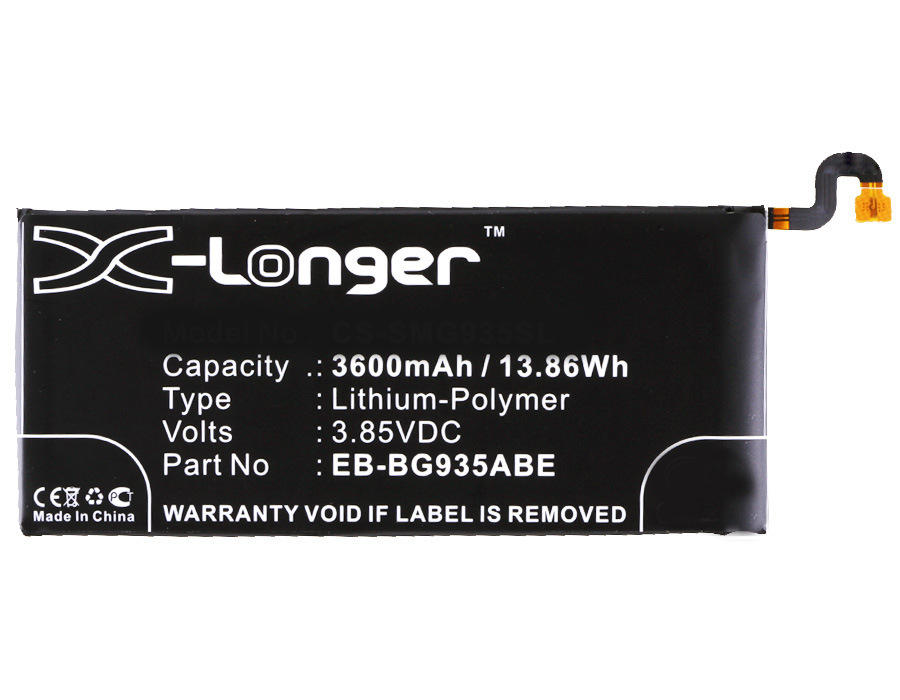 Synergy Digital Battery Compatible With Samsung EB-BG935ABA Cellphone Battery - (Li-Pol, 3.85V, 3600 mAh / 13.86Wh)