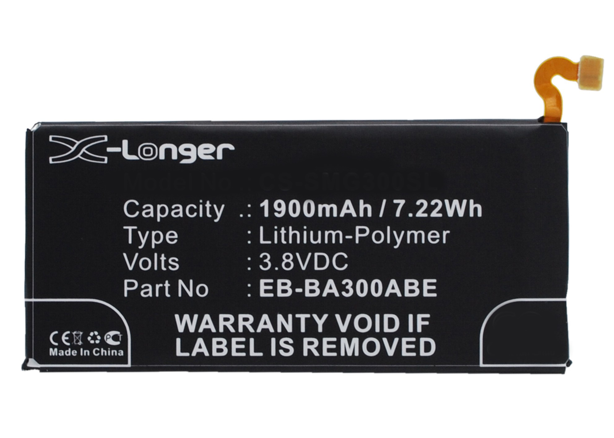 Synergy Digital Battery Compatible With Samsung EB-BA300ABE Cellphone Battery - (Li-Pol, 3.8V, 1900 mAh / 7.22Wh)