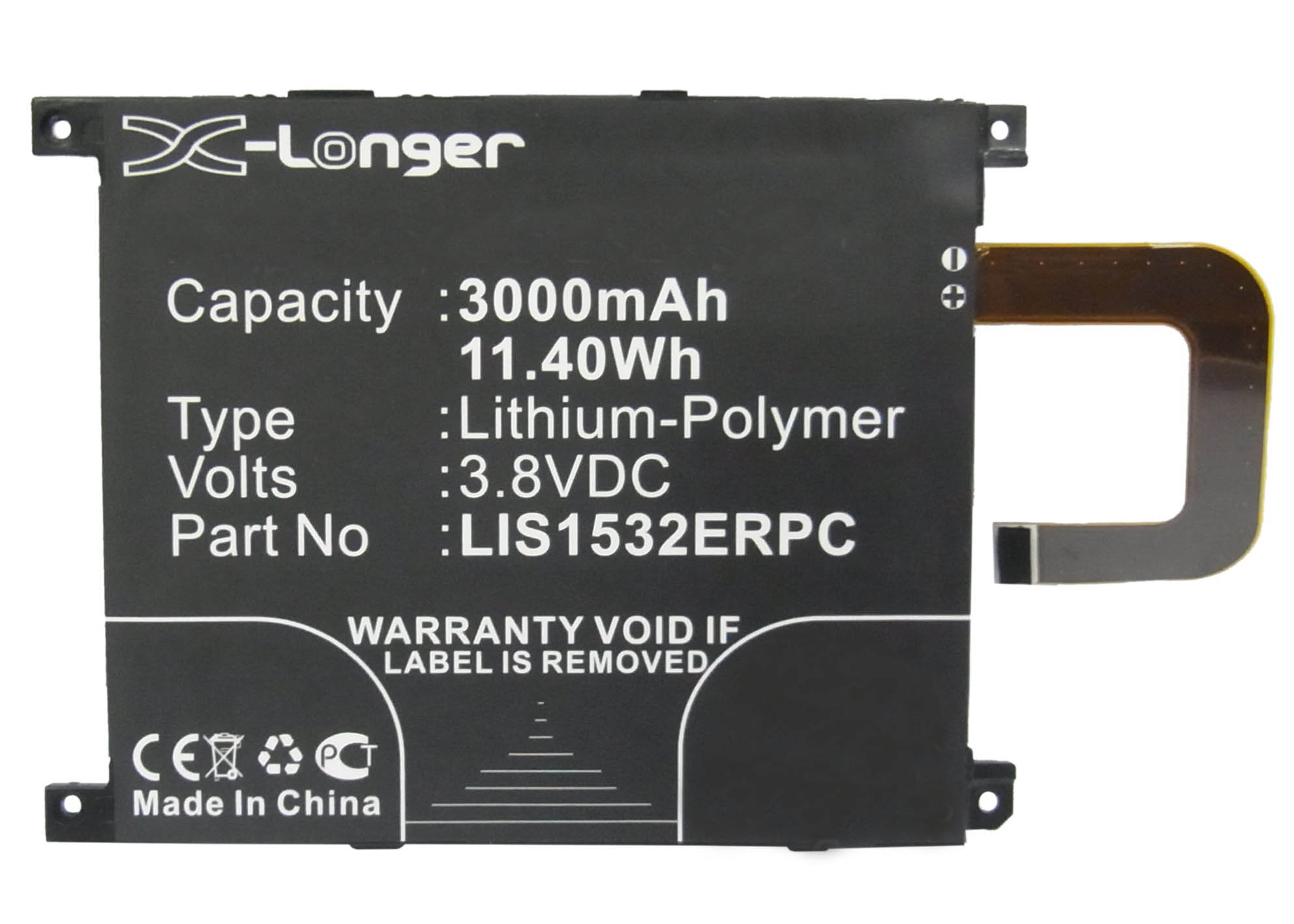 Synergy Digital Battery Compatible With Sony Ericsson LIS1532ERPC Cellphone Battery - (Li-Pol, 3.8V, 3000 mAh / 11.40Wh)
