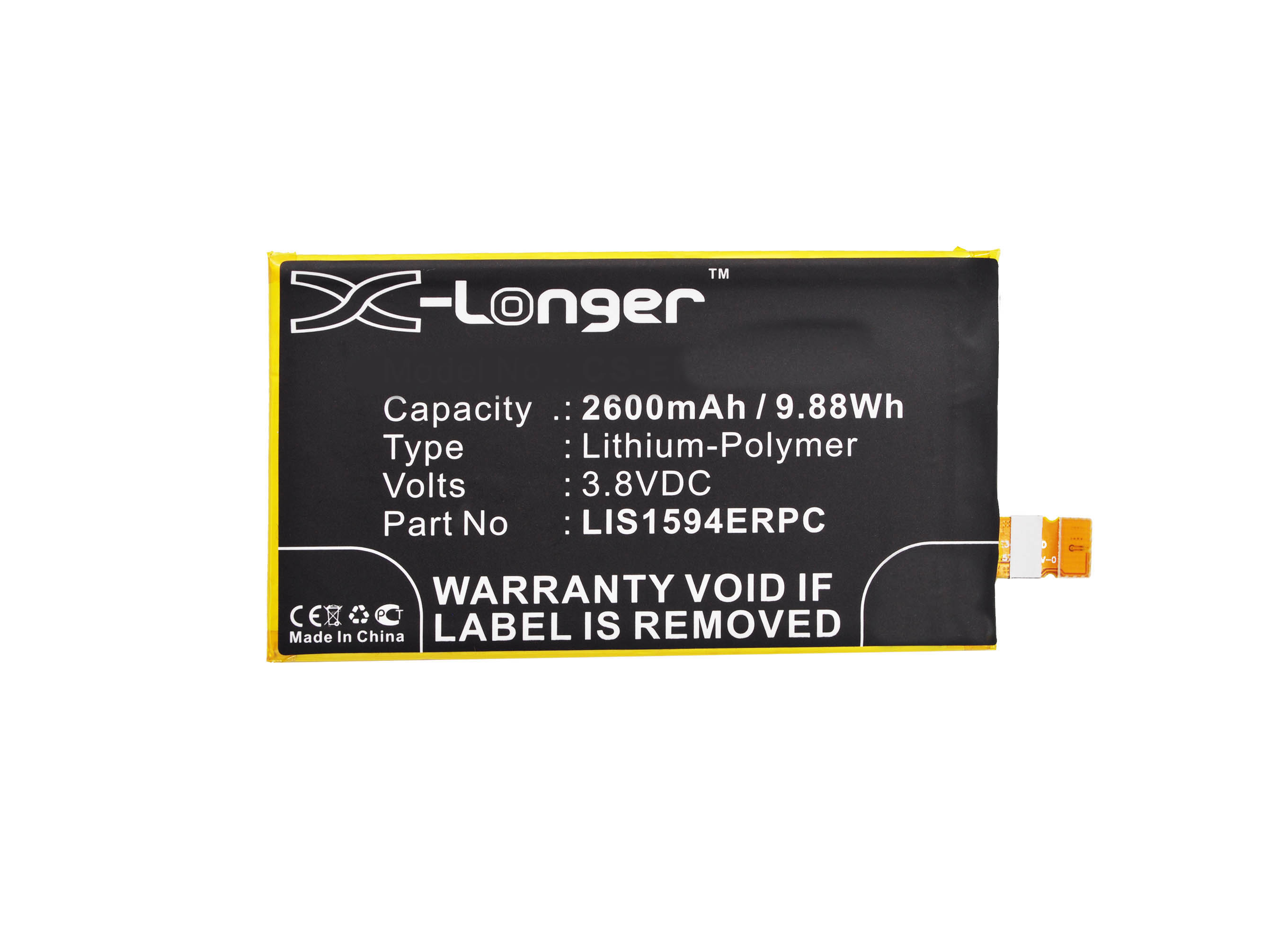 Synergy Digital Battery Compatible With Sony Ericsson 1293-8715 Cellphone Battery - (Li-Pol, 3.8V, 2600 mAh / 9.88Wh)