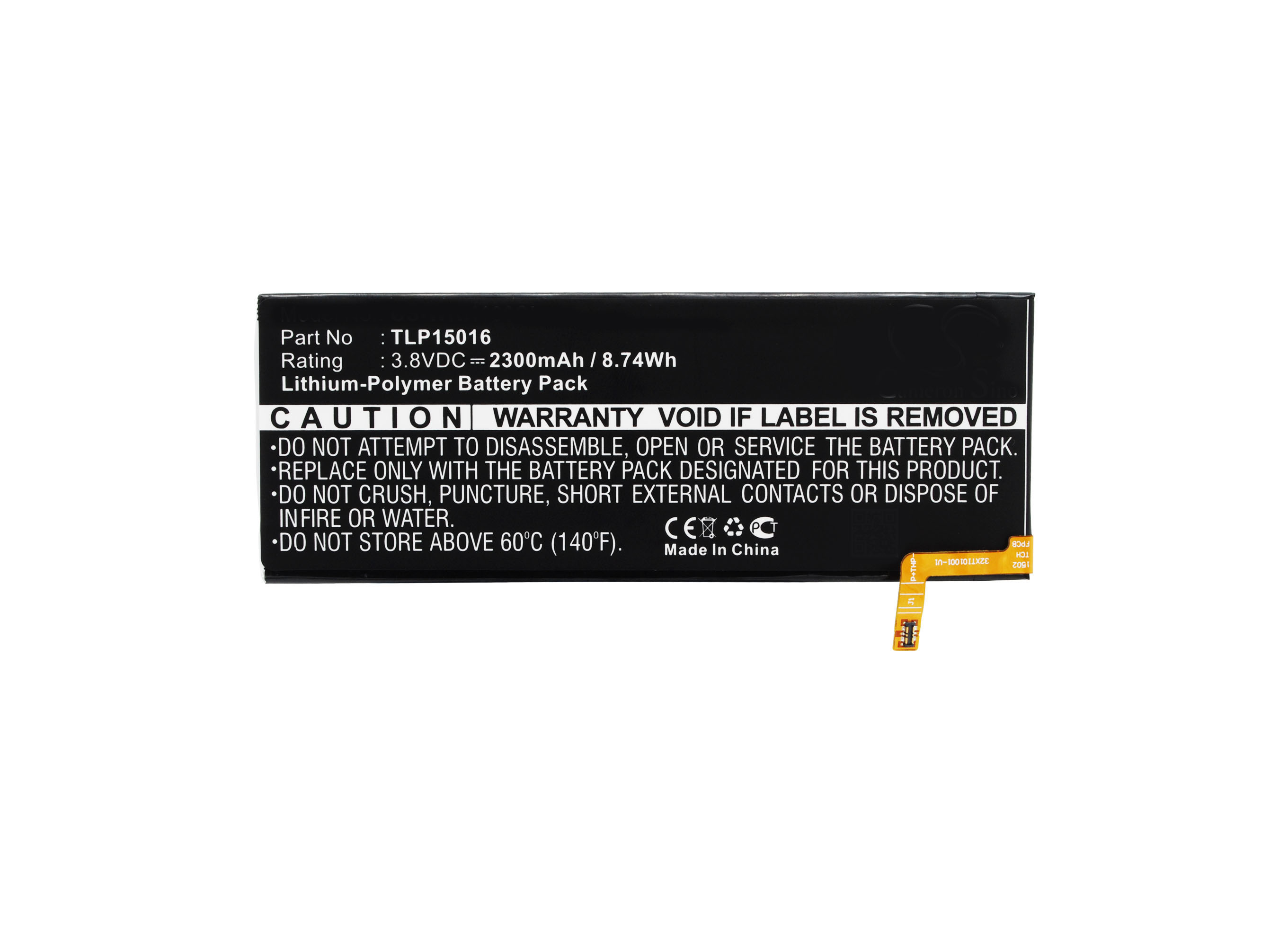 Synergy Digital Battery Compatible With Wiko S104-Q06000-000 Cellphone Battery - (Li-Pol, 3.8V, 2300 mAh / 8.74Wh)