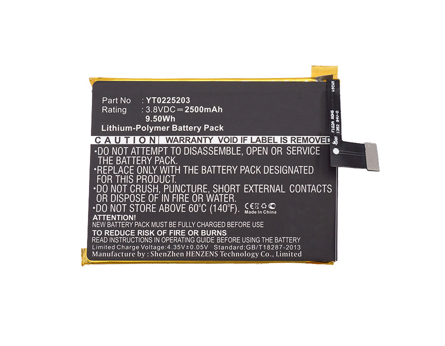 Synergy Digital Battery Compatible With Yota YT0225203 Cellphone Battery - (Li-Pol, 3.8V, 2500 mAh / 9.50Wh)
