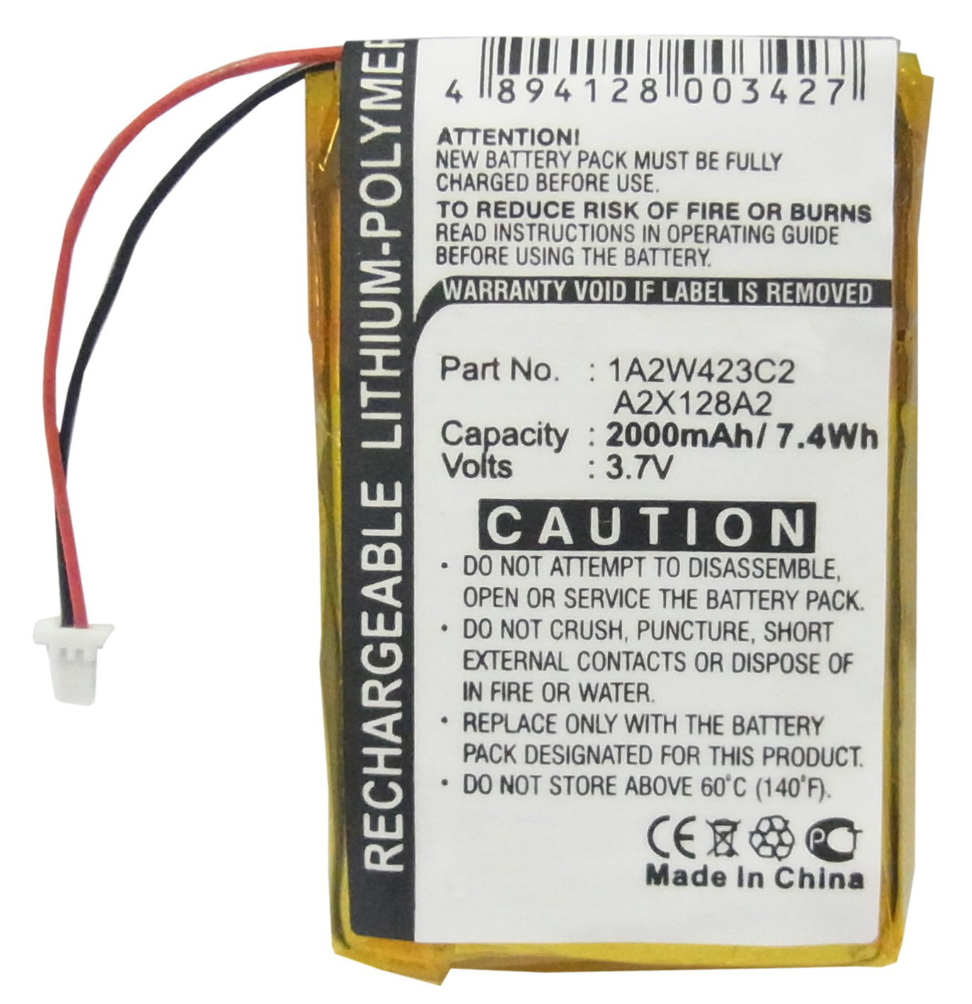 Synergy Digital Battery Compatible With Garmin 1A2W423C2 GPS Battery - (Li-Pol, 3.7V, 2000 mAh)