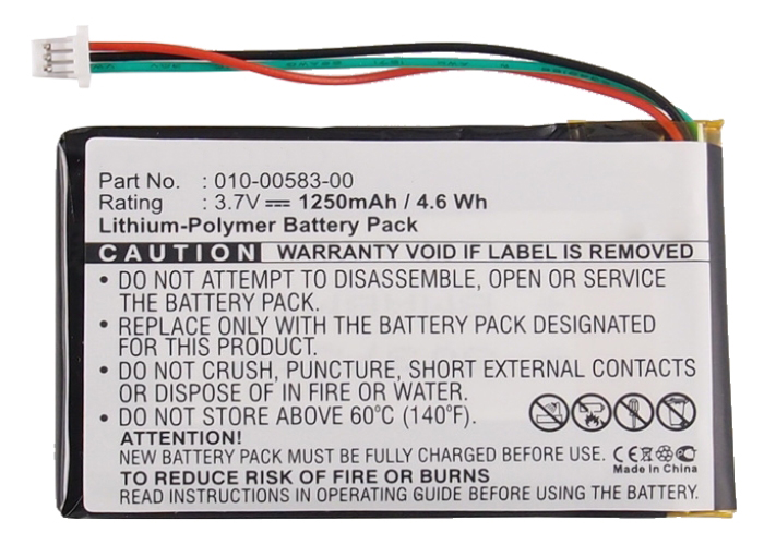 Synergy Digital Battery Compatible With Garmin 010-00583-00 GPS Battery - (Li-Pol, 3.7V, 1250 mAh)