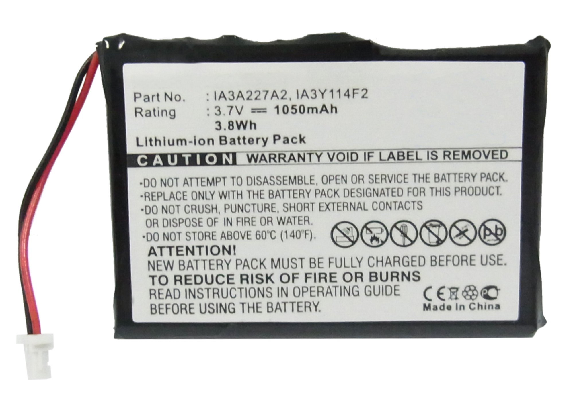 Synergy Digital Battery Compatible With Garmin IA3A227A2 GPS Battery - (Li-Ion, 3.7V, 1050 mAh)