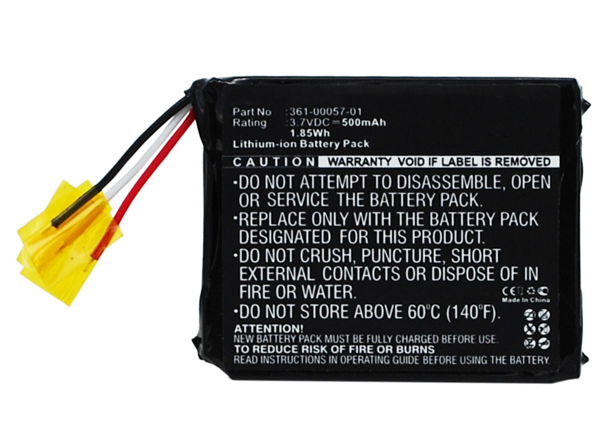 Synergy Digital Battery Compatible With Garmin 361-00057-00 GPS Battery - (Li-Ion, 3.7V, 500 mAh)