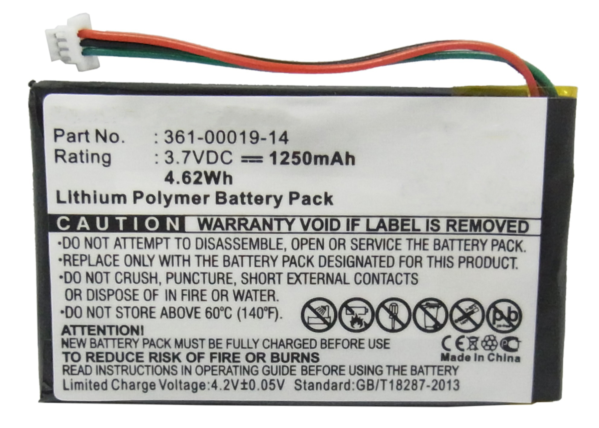 Synergy Digital GPS Battery, Compatible with Garmin 361-00019-14 GPS Battery (Li-Pol, 3.7V, 1250mAh)