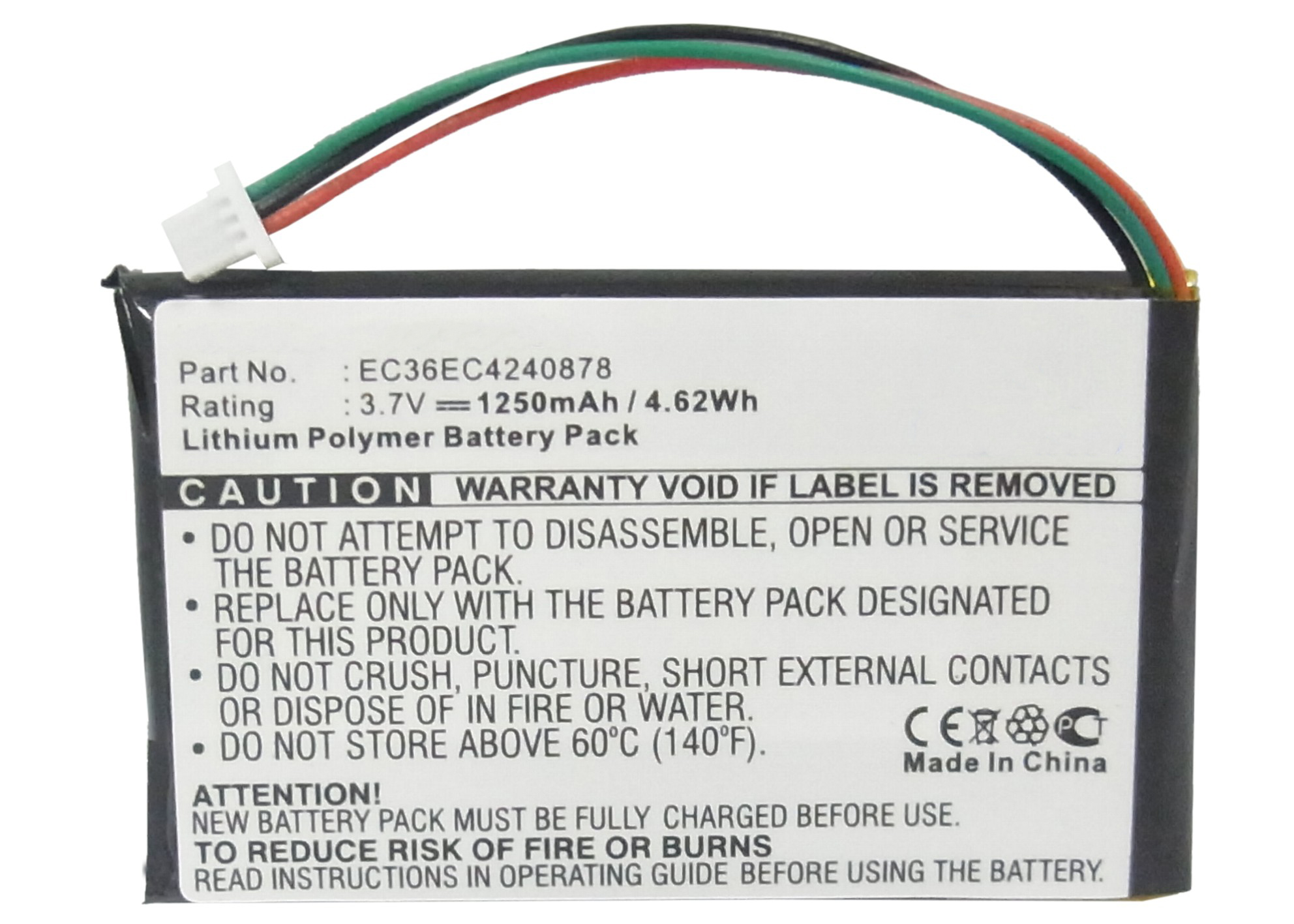 Synergy Digital GPS Battery, Compatible with Garmin EC36EC4240878 GPS Battery (Li-Pol, 3.7V, 1250mAh)