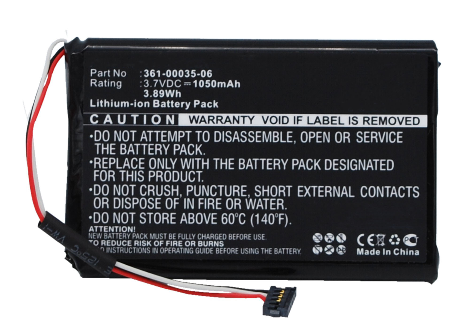 Synergy Digital GPS Battery, Compatible with Garmin 361-00035-06 GPS Battery (Li-ion, 3.7V, 1050mAh)