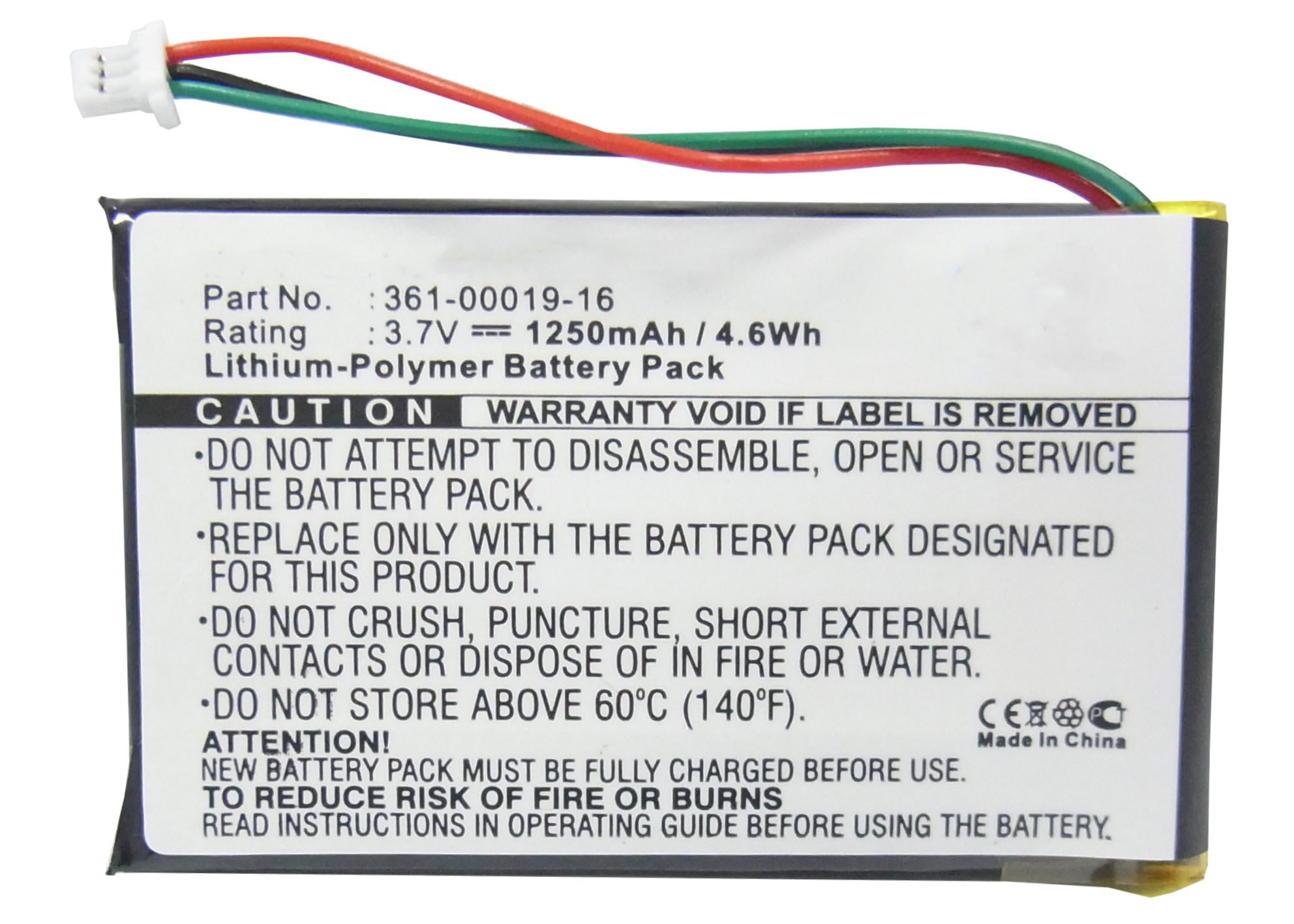Synergy Digital Battery Compatible With Garmin 361-00019-12 GPS Battery - (Li-Pol, 3.7V, 1250 mAh)