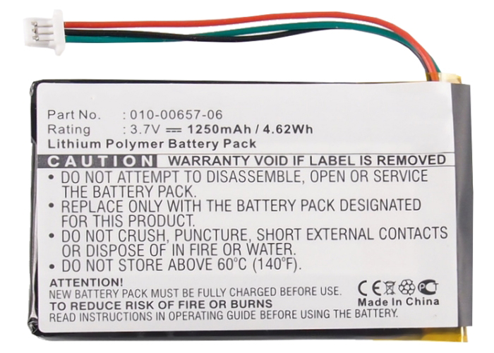 Synergy Digital GPS Battery, Compatible with Garmin 010-00657-06 GPS Battery (Li-Pol, 3.7V, 1250mAh)