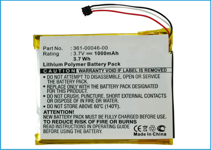 Synergy Digital Battery Compatible With Garmin 361-00046-00 GPS Battery - (Li-Pol, 3.7V, 1000 mAh)