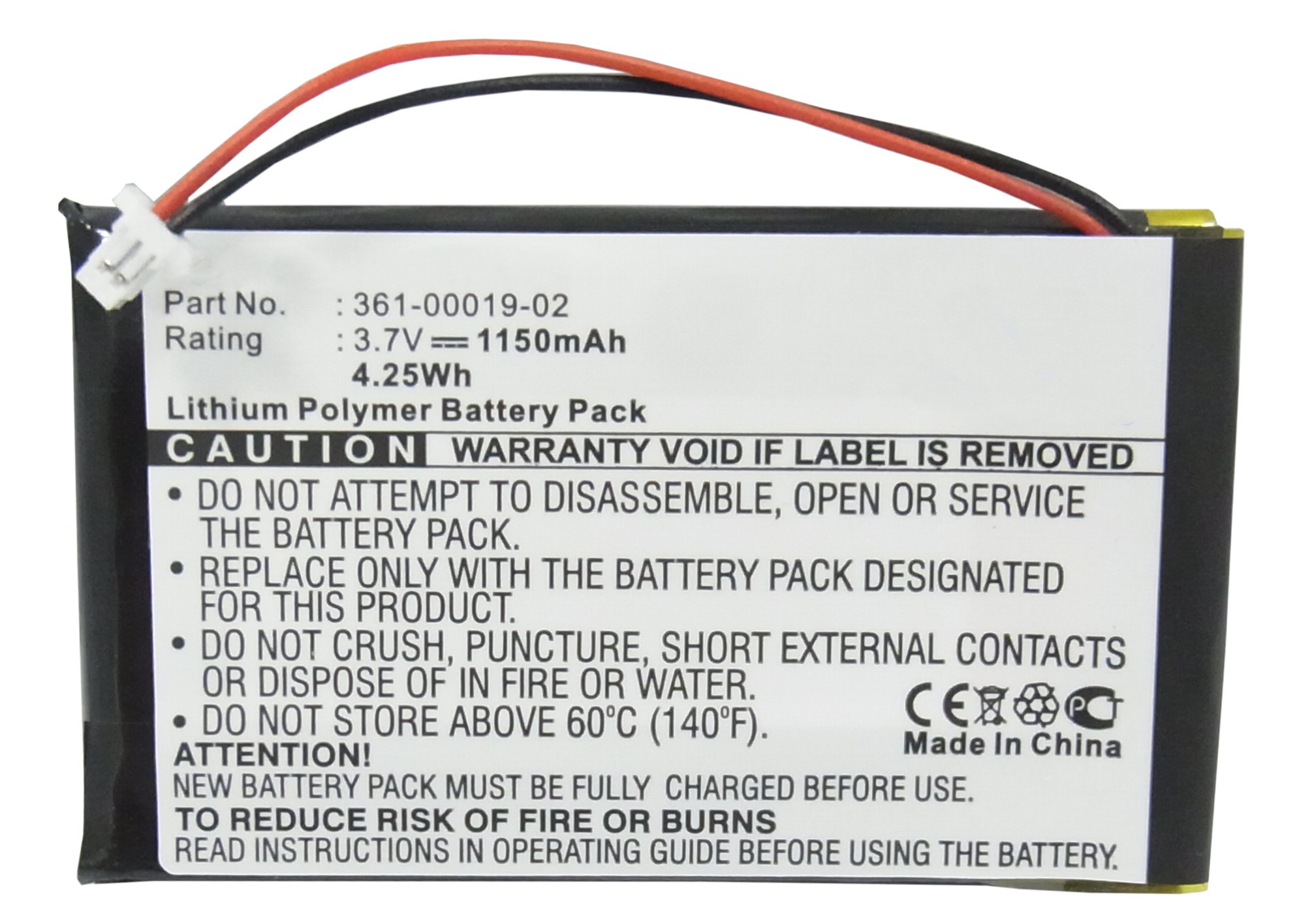 Synergy Digital GPS Battery, Compatible with Garmin 361-00019-02 GPS Battery (Li-Pol, 3.7V, 1150mAh)