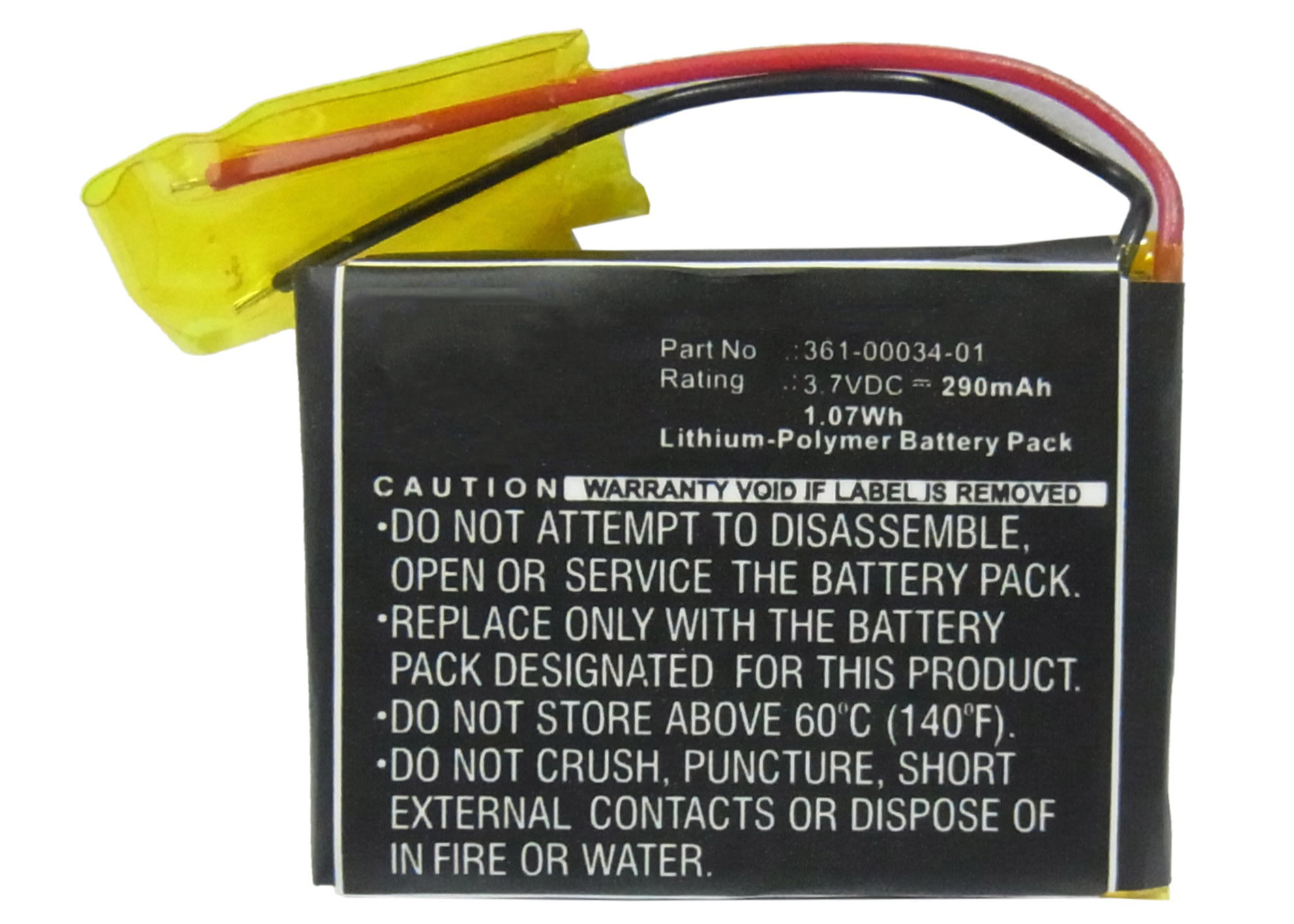 Synergy Digital GPS Battery, Compatible with Garmin 361-00034-01 GPS Battery (Li-Pol, 3.7V, 290mAh)