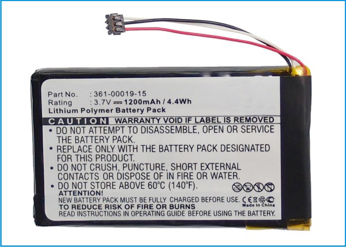 Synergy Digital Battery Compatible With Garmin 361-00019-15 GPS Battery - (Li-Pol, 3.7V, 1200 mAh)