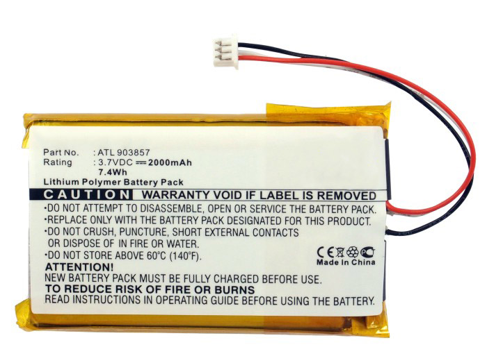 Synergy Digital GPS Battery, Compatible with Globalstar ATL903857 GPS Battery (Li-Pol, 3.7V, 2000mAh)