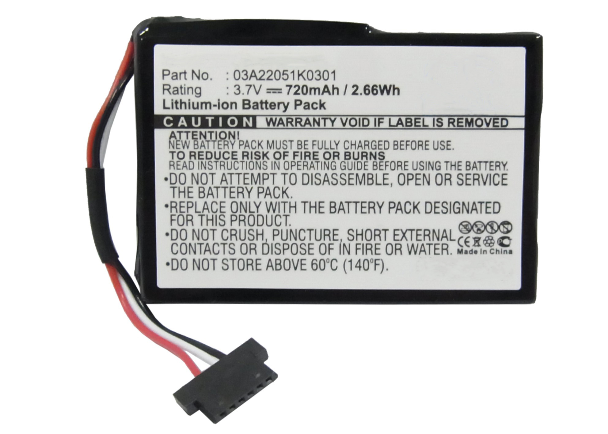 Synergy Digital GPS Battery, Compatible with Magellan 03A22051K0301 GPS Battery (Li-ion, 3.7V, 720mAh)