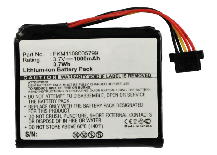 Synergy Digital GPS Battery, Compatible with TomTom FKM1108005799 GPS Battery (Li-ion, 3.7V, 1000mAh)