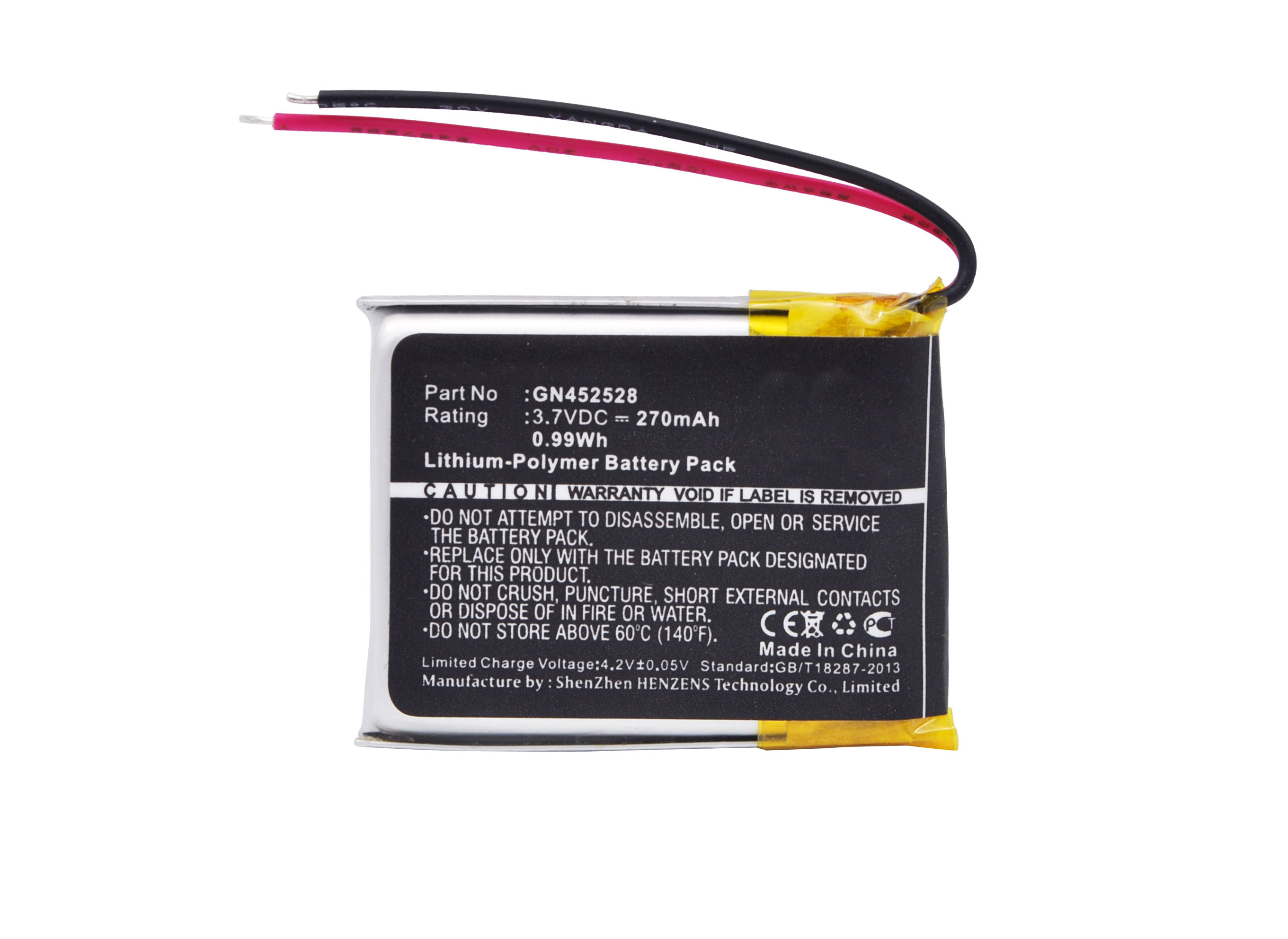 Synergy Digital GPS Battery, Compatible with Voice Caddie GN452528 GPS Battery (Li-Pol, 3.7V, 270mAh)