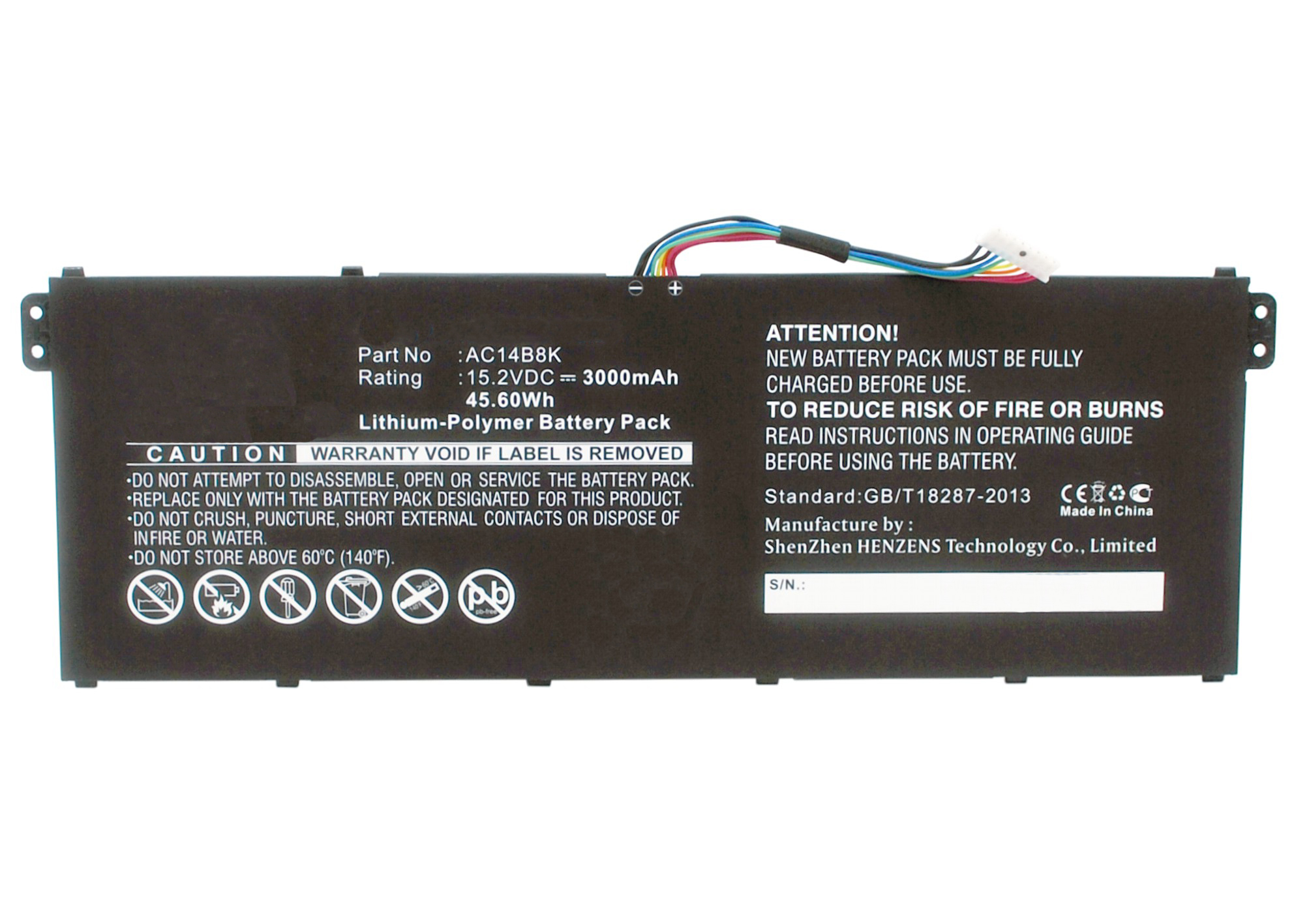 Synergy Digital Battery Compatible With Acer AC011353 Laptop Battery - (Li-Pol, 15.2V, 3000 mAh)