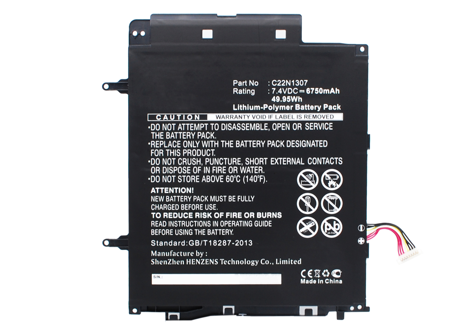 Synergy Digital Battery Compatible With Asus 0B200-00570000 Laptop Battery - (Li-Pol, 7.4V, 6750 mAh)