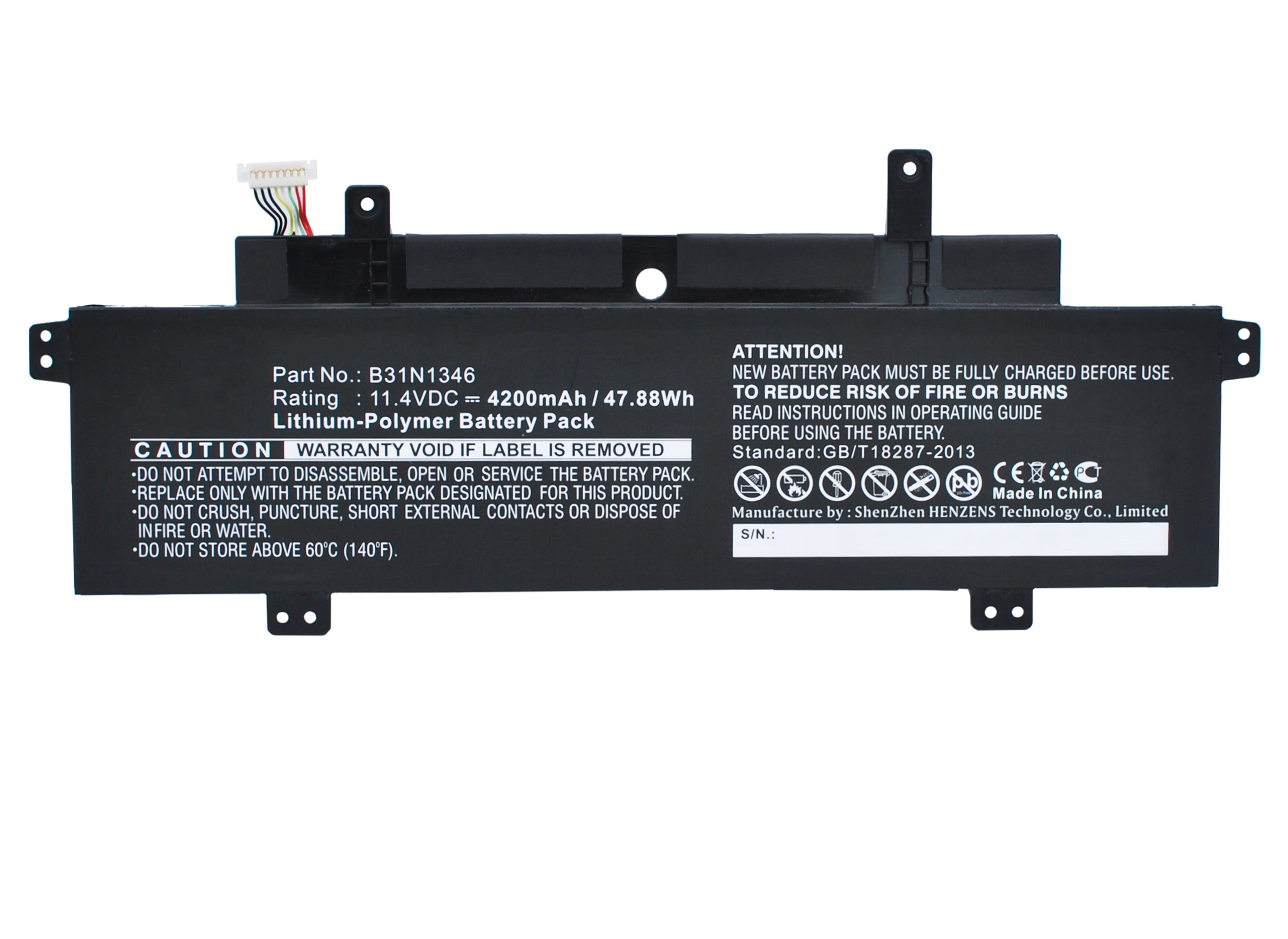 Synergy Digital Battery Compatible With Asus 0B200-01010000 Laptop Battery - (Li-Pol, 11.4V, 4200 mAh)