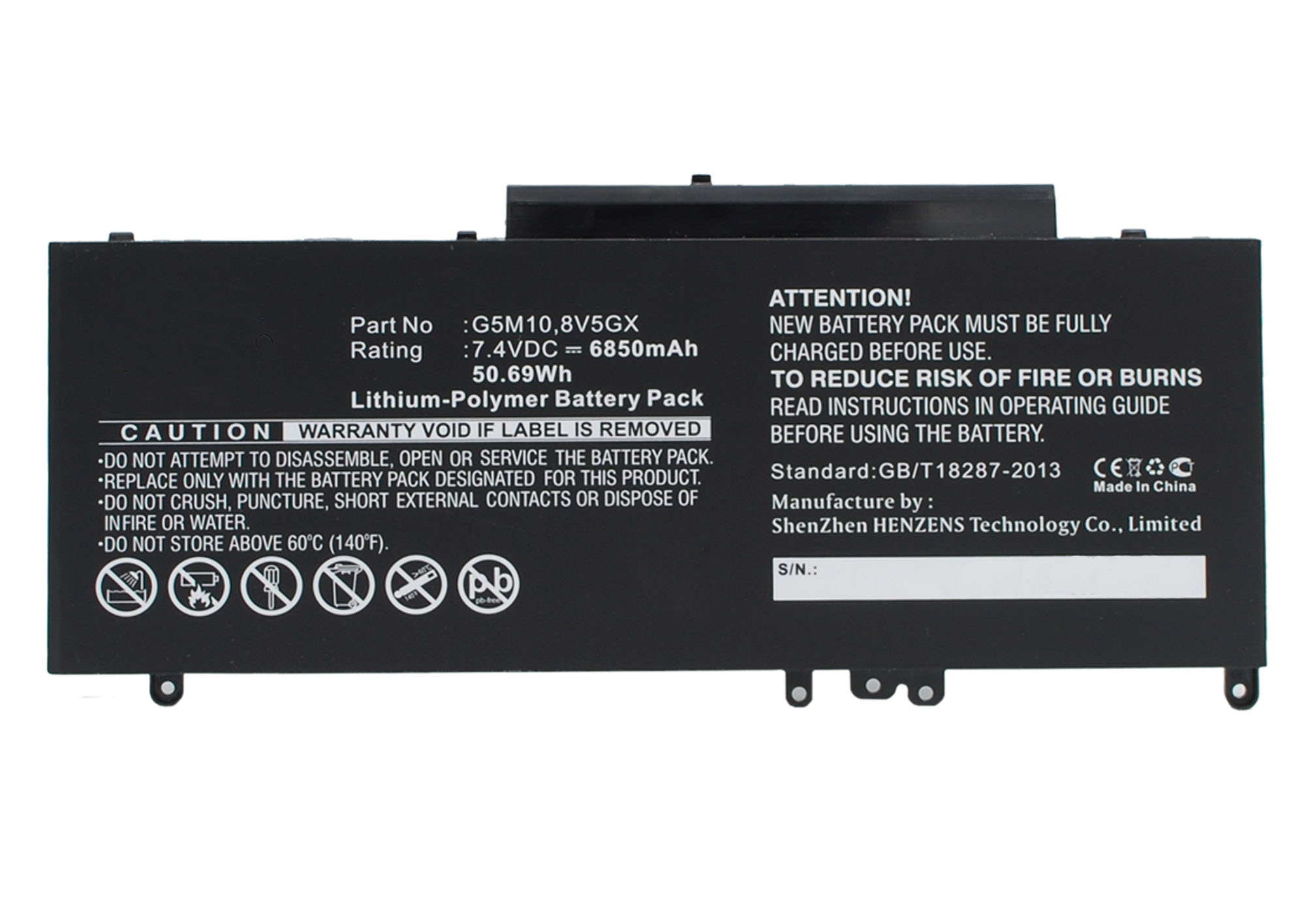 Synergy Digital Battery Compatible With DELL 079VRK Laptop Battery - (Li-Pol, 7.4V, 6850 mAh)