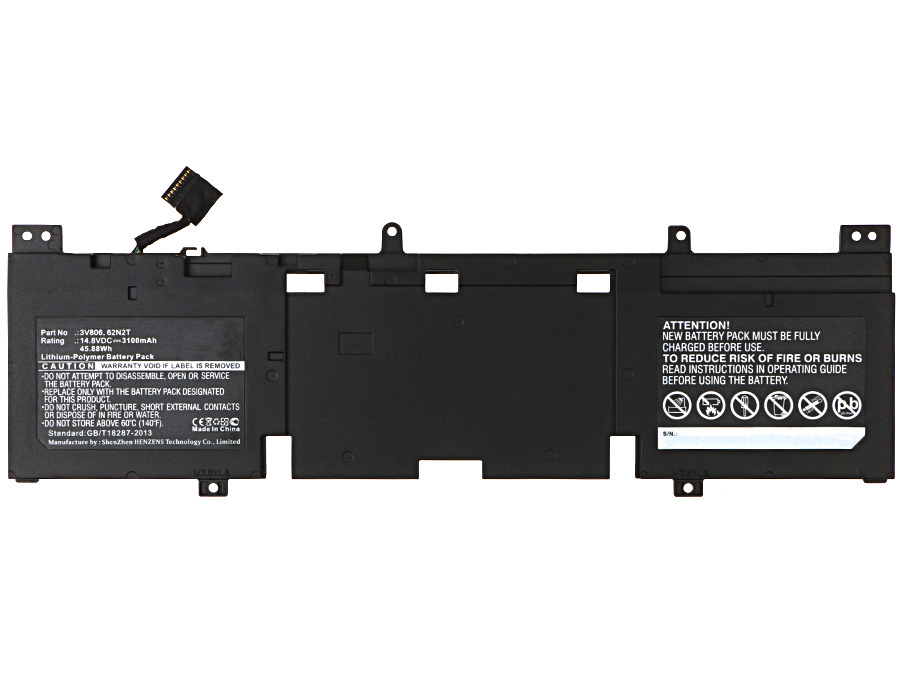 Synergy Digital Battery Compatible With DELL 3V806 Laptop Battery - (Li-Pol, 14.8V, 3100 mAh)