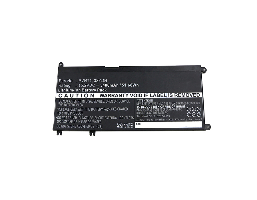Synergy Digital Battery Compatible With DELL 33YDH Laptop Battery - (Li-Ion, 15.2V, 3400 mAh)