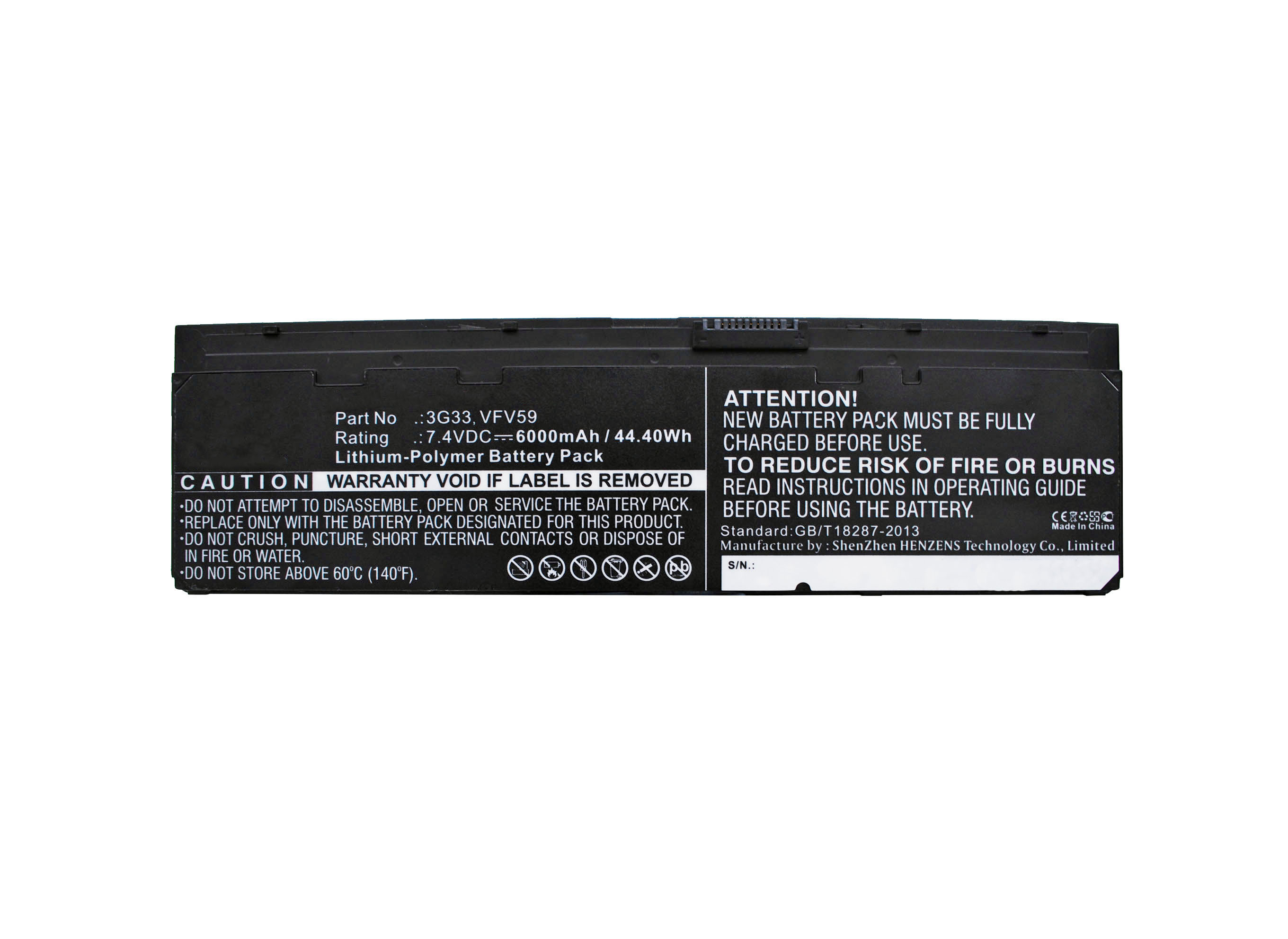 Synergy Digital Battery Compatible With DELL 0W57CV Laptop Battery - (Li-Pol, 7.4V, 6000 mAh)