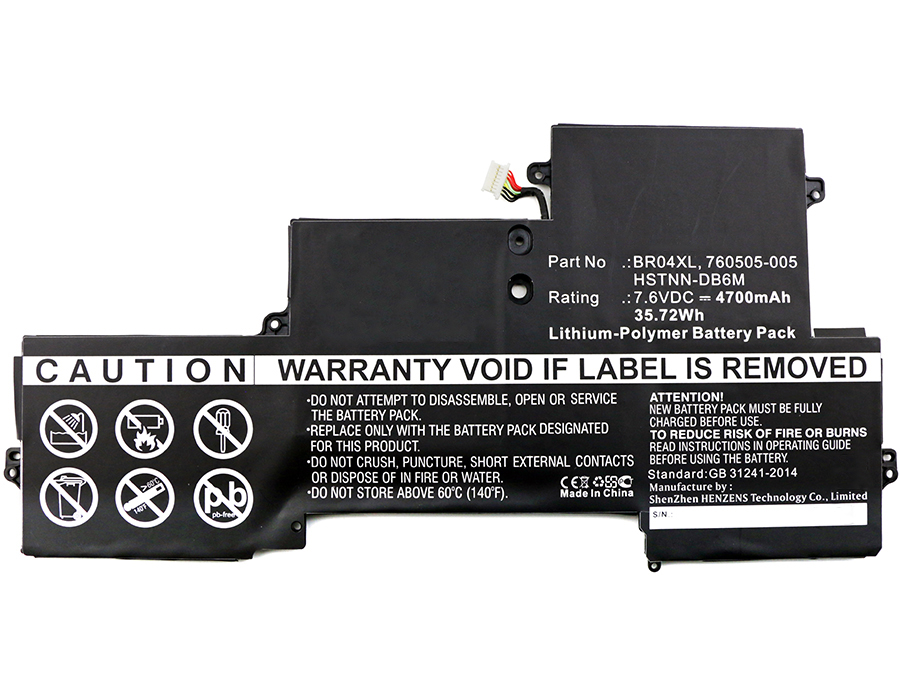 Synergy Digital Battery Compatible With HP 760505-005 Laptop Battery - (Li-Pol, 7.6V, 4700 mAh)