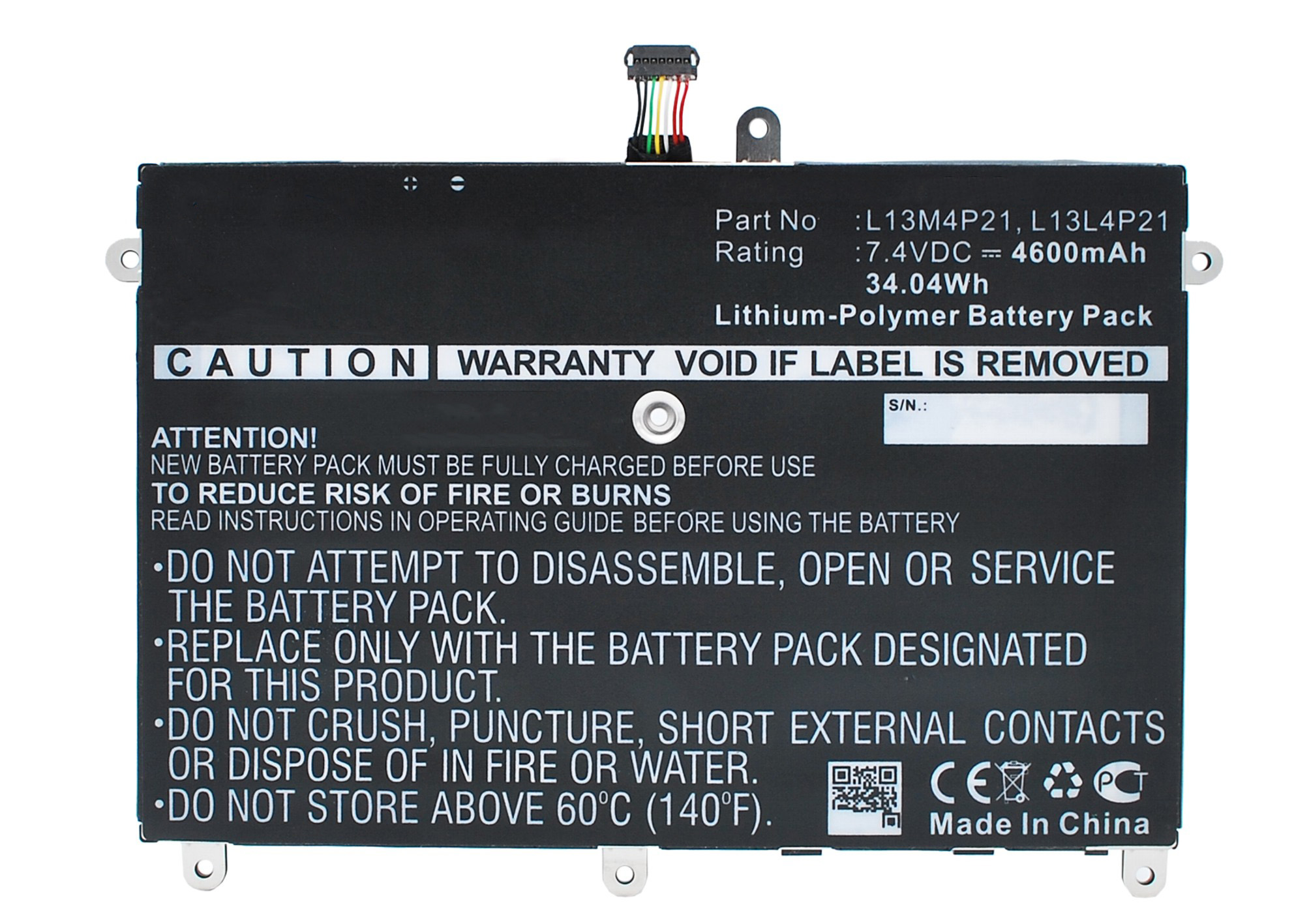 Synergy Digital Battery Compatible With Lenovo 121500224 Laptop Battery - (Li-Pol, 7.4V, 4600 mAh)