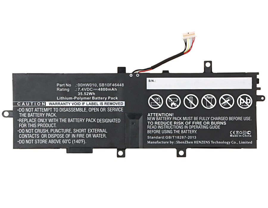 Synergy Digital Battery Compatible With Lenovo 00HW010 Laptop Battery - (Li-Pol, 7.4V, 4800 mAh)